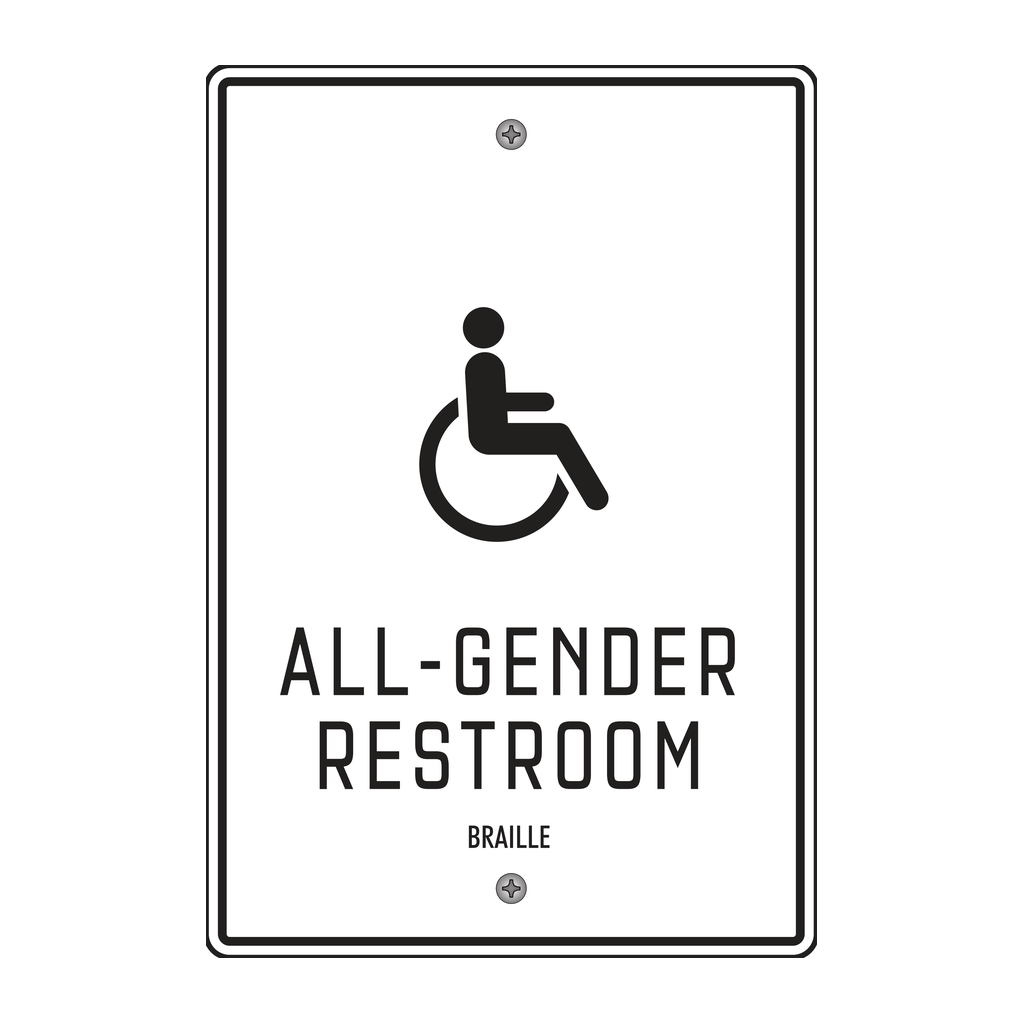 Moxy Restroom Identification - All-Gender - Accessible (White)