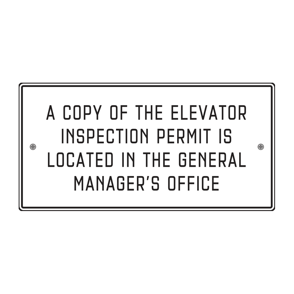 Moxy Informational - Elevator Inspection Permit (White)
