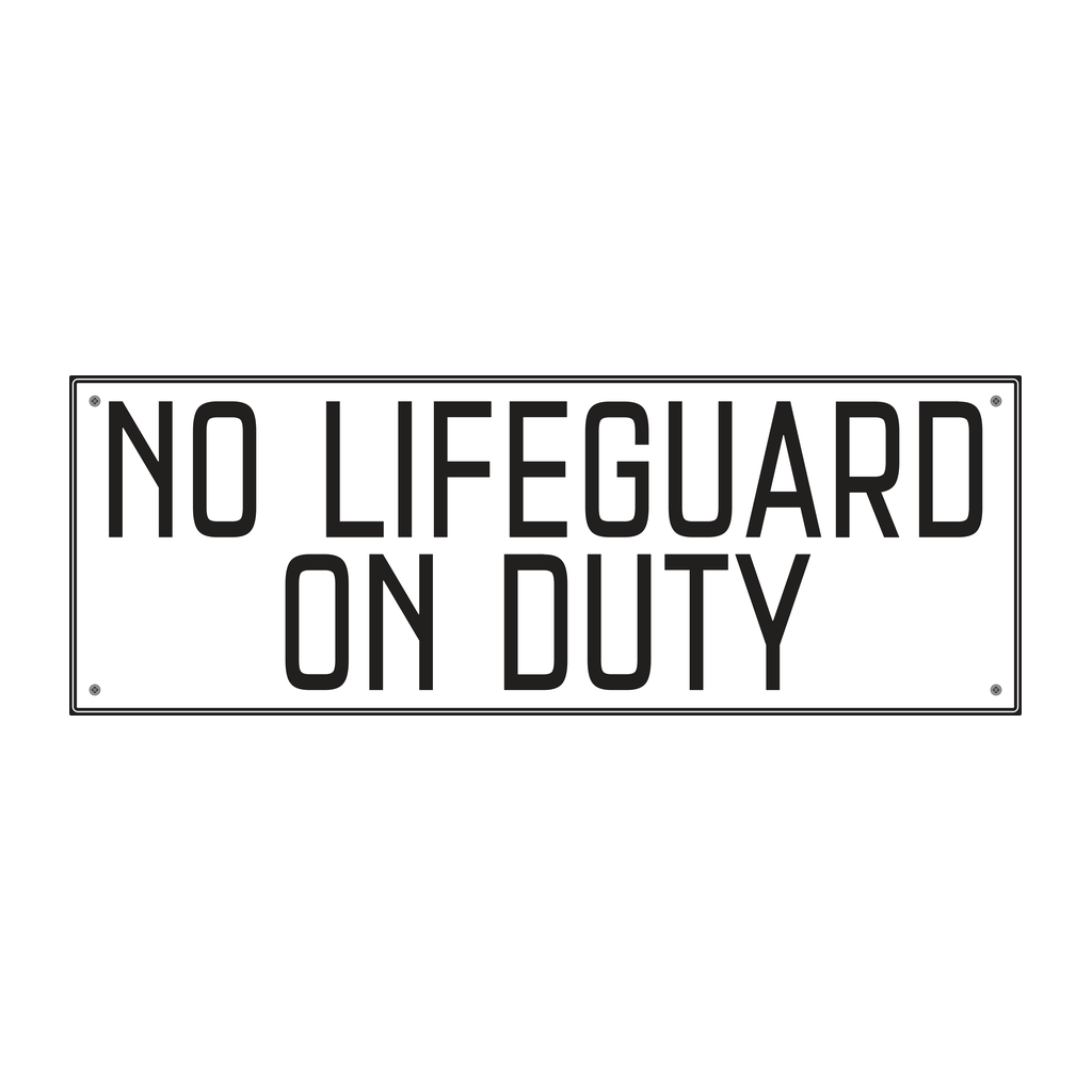 Moxy Pool Informational - No Lifeguard on Duty (White)