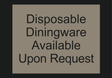 Country Inn & Suites Informational - Disposable Diningware Available Upon Request (Witching Hour)