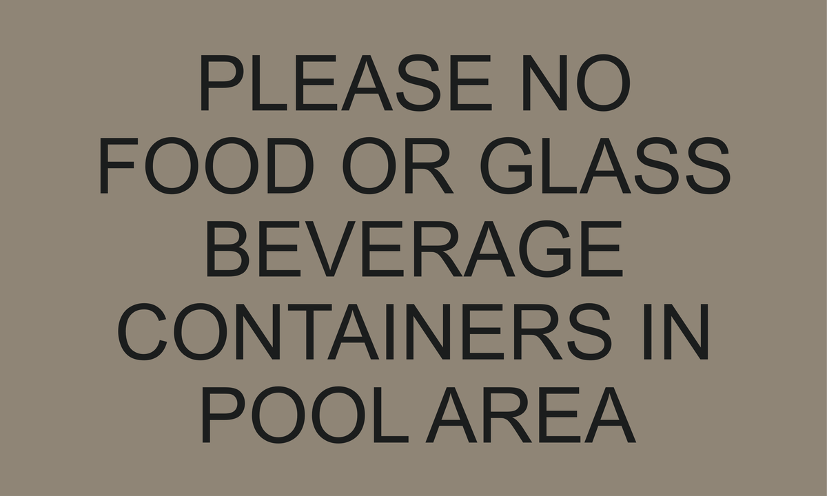 Country Inn & Suites Pool Rules - No Food or Glass Containers (Witching Hour)