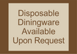 Country Inn & Suites Informational - Disposable Diningware Available Upon Request (Woodhaven)