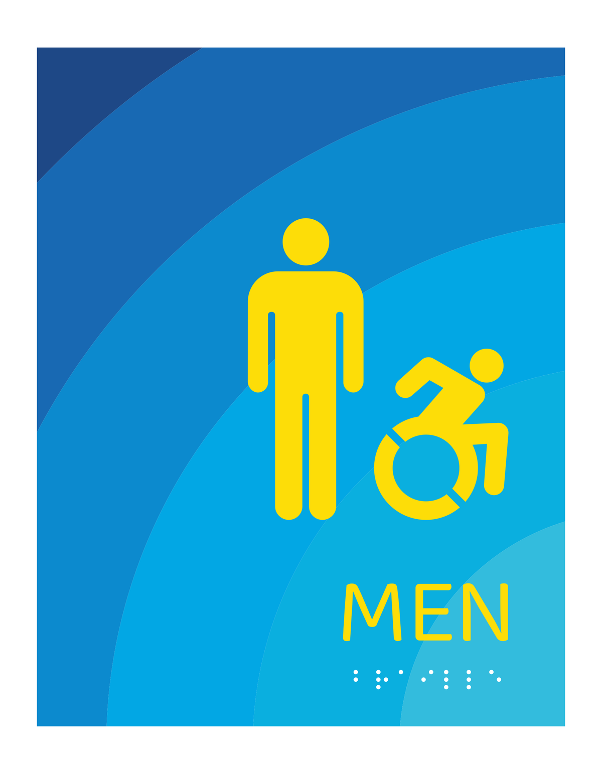 Days Inn Restroom Identification - Accessible Men (Blue Rectangle)