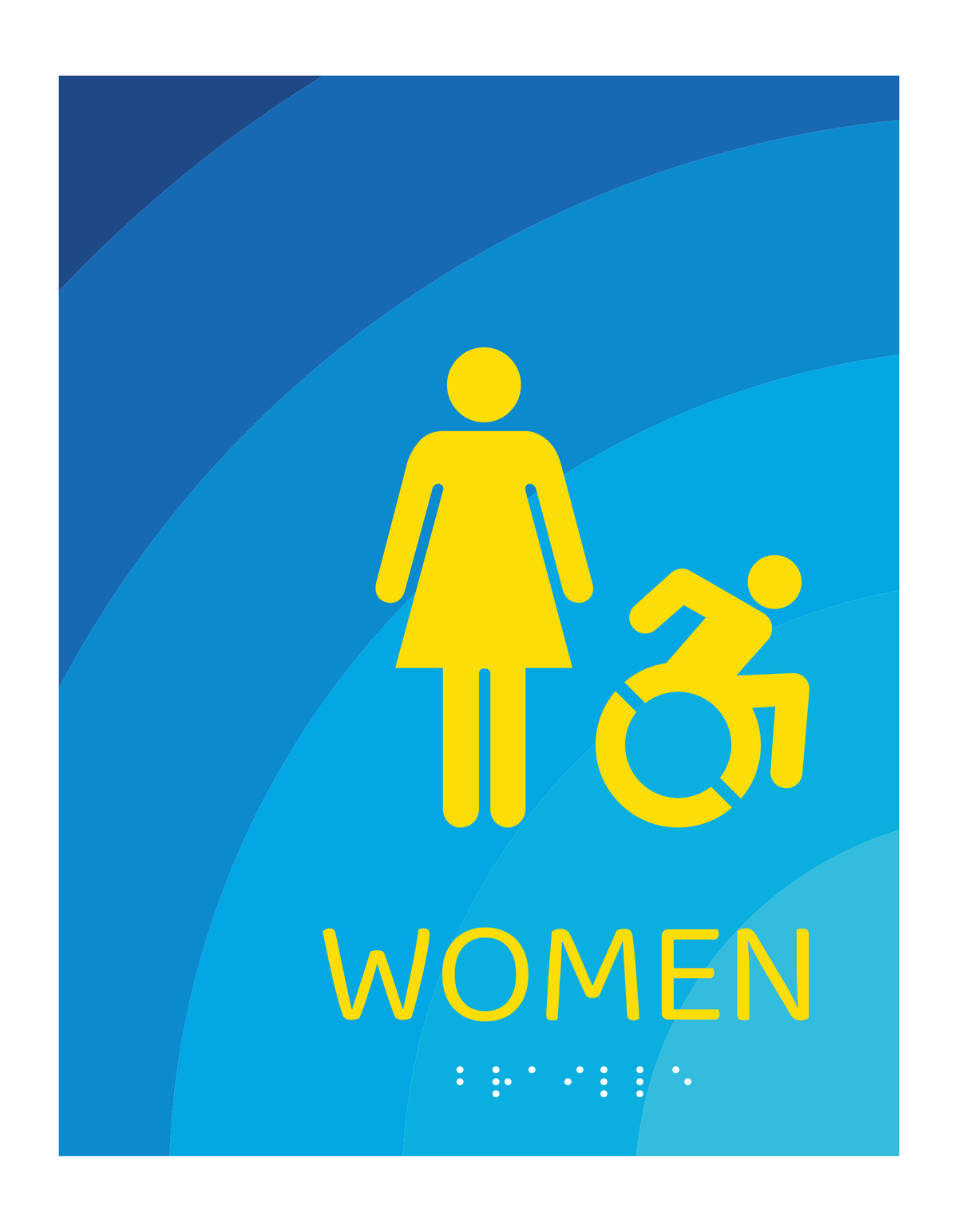 Days Inn Restroom Identification - Accessible Women (Blue Rectangle)