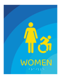 Days Inn Restroom Identification - Accessible Women (Blue Rectangle)