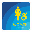 Days Inn Restroom Identification - Accessible Women (Blue Square)