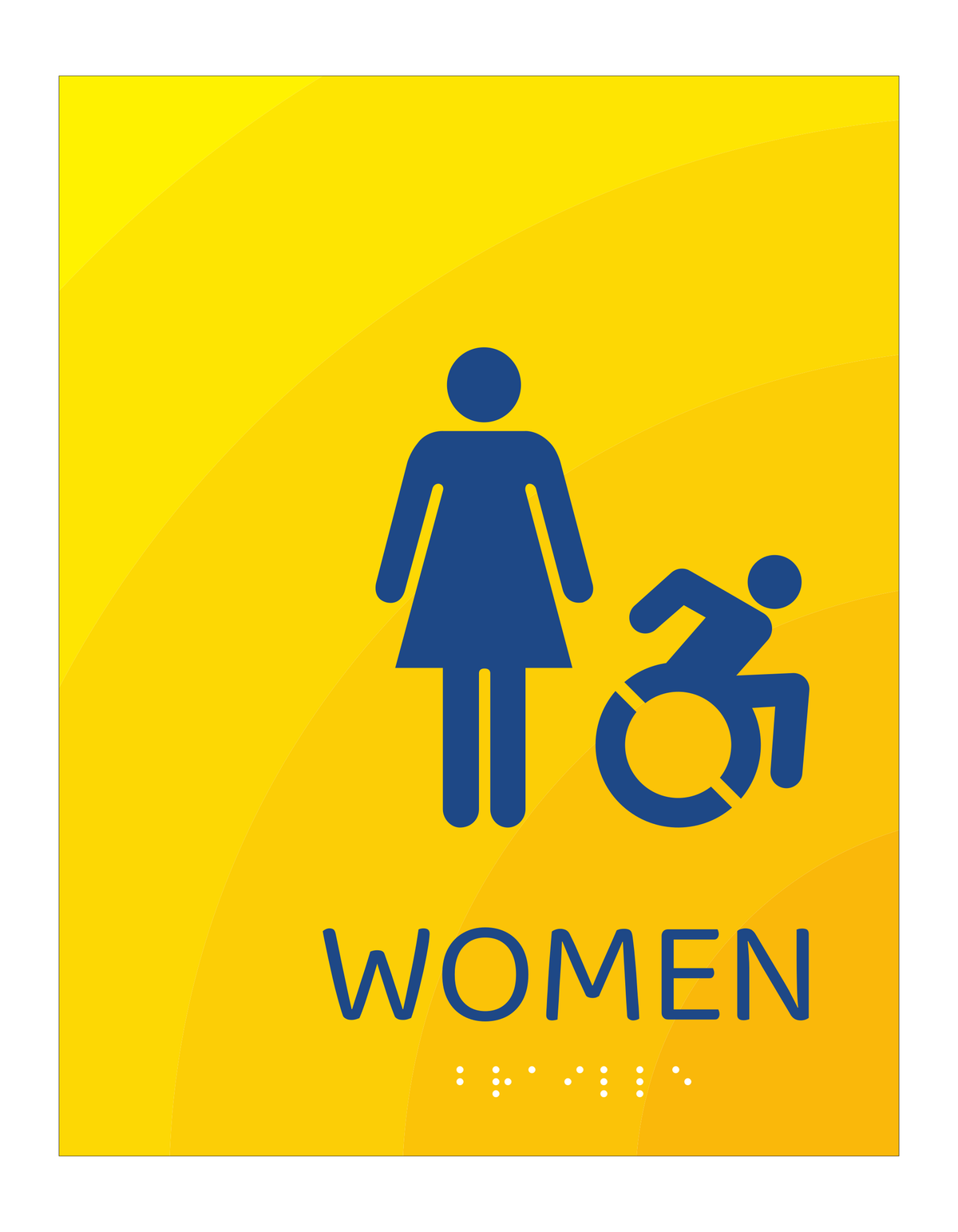 Days Inn Restroom Identification - Accessible Women (Yellow Rectangle)