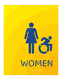 Days Inn Restroom Identification - Accessible Women (Yellow Rectangle)