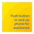 Days Inn Informational Sign - Push button or pick up phone for assistance (Yellow Rectangle)
