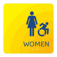 Days Inn Restroom Identification - Accessible Women (Yellow Square)