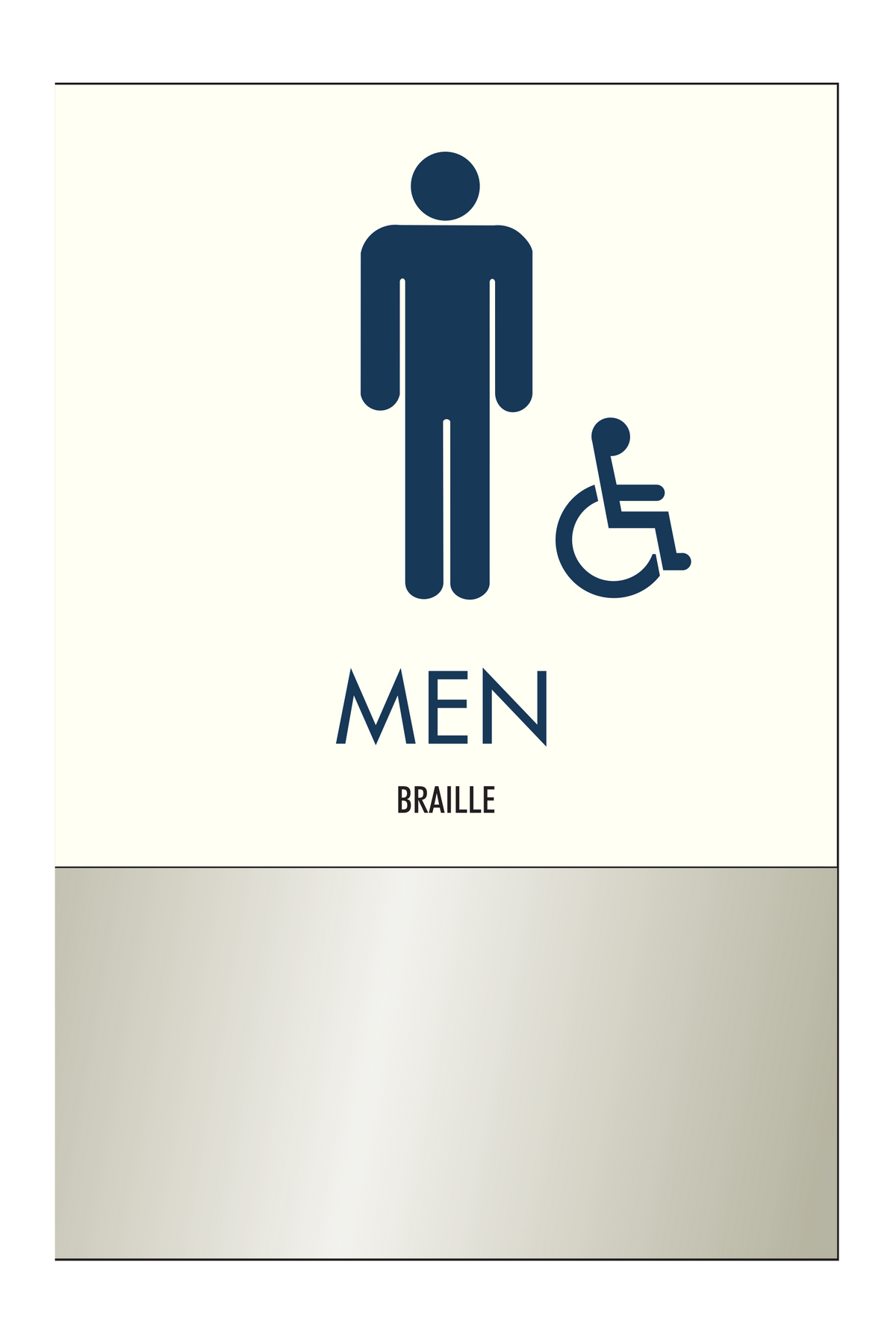 Clarion Pointe Restroom Identification - Men (Brushed Aluminum)