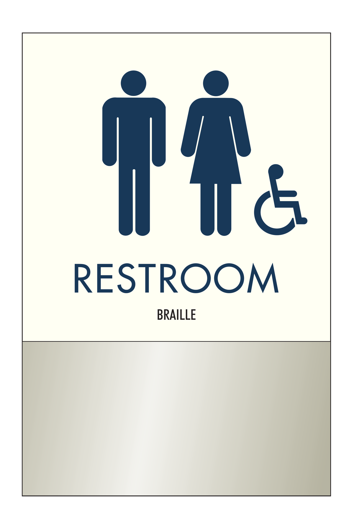 Clarion Pointe Restroom Identification - Restroom (Brushed Aluminum)