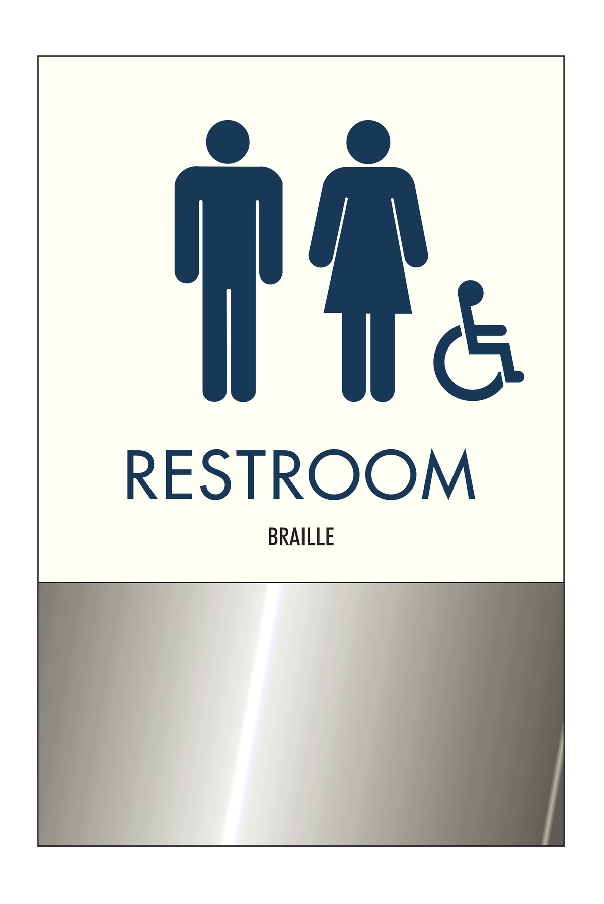 Clarion Pointe Restroom Identification - Restroom (Smoked Chrome)