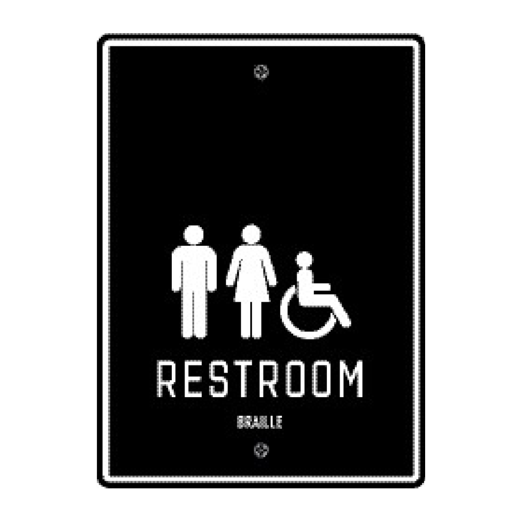 Moxy Restroom Identification - Gentlemen / Ladies - Accessible (Black)