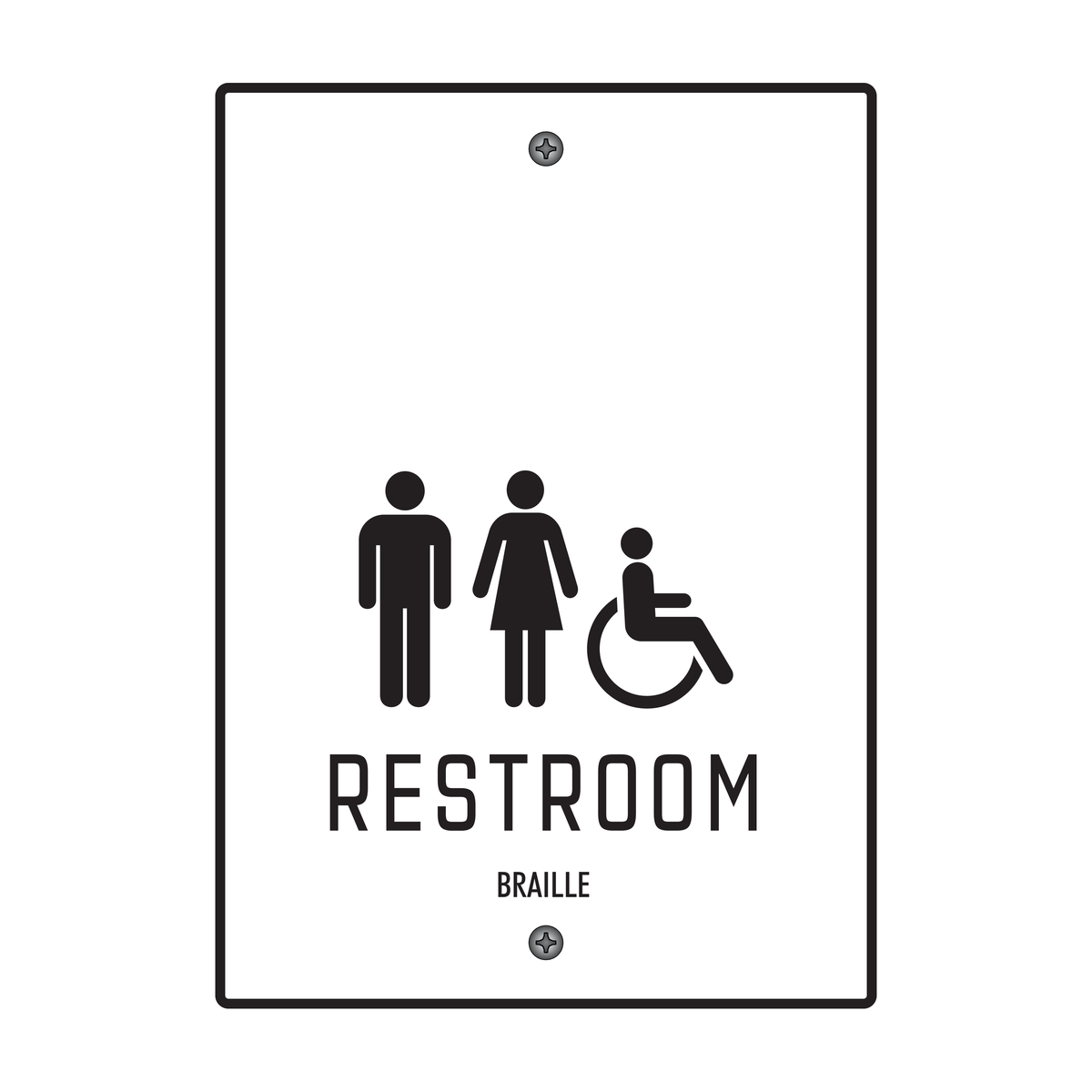 Moxy Restroom Identification - Gentlemen / Ladies - Accessible (White)