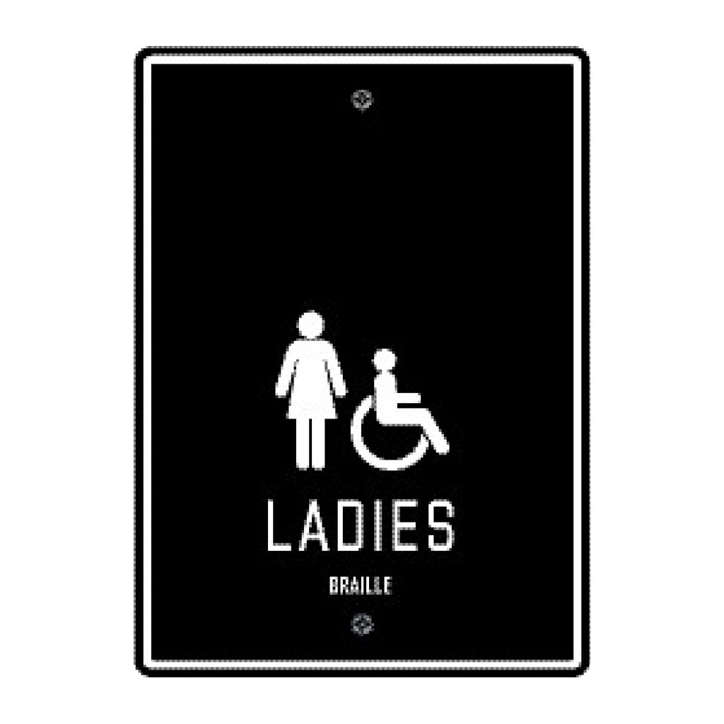 Moxy Restroom Identification - Ladies - Accessible (Black)