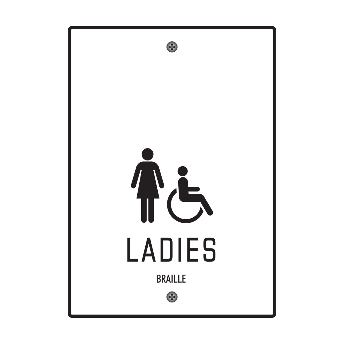 Moxy Restroom Identification - Ladies - Accessible (White)