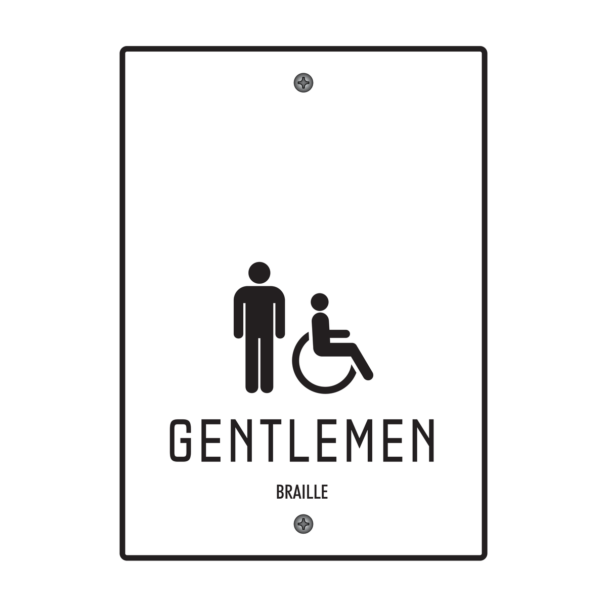 Moxy Restroom Identification - Gentlemen - Accessible (White)
