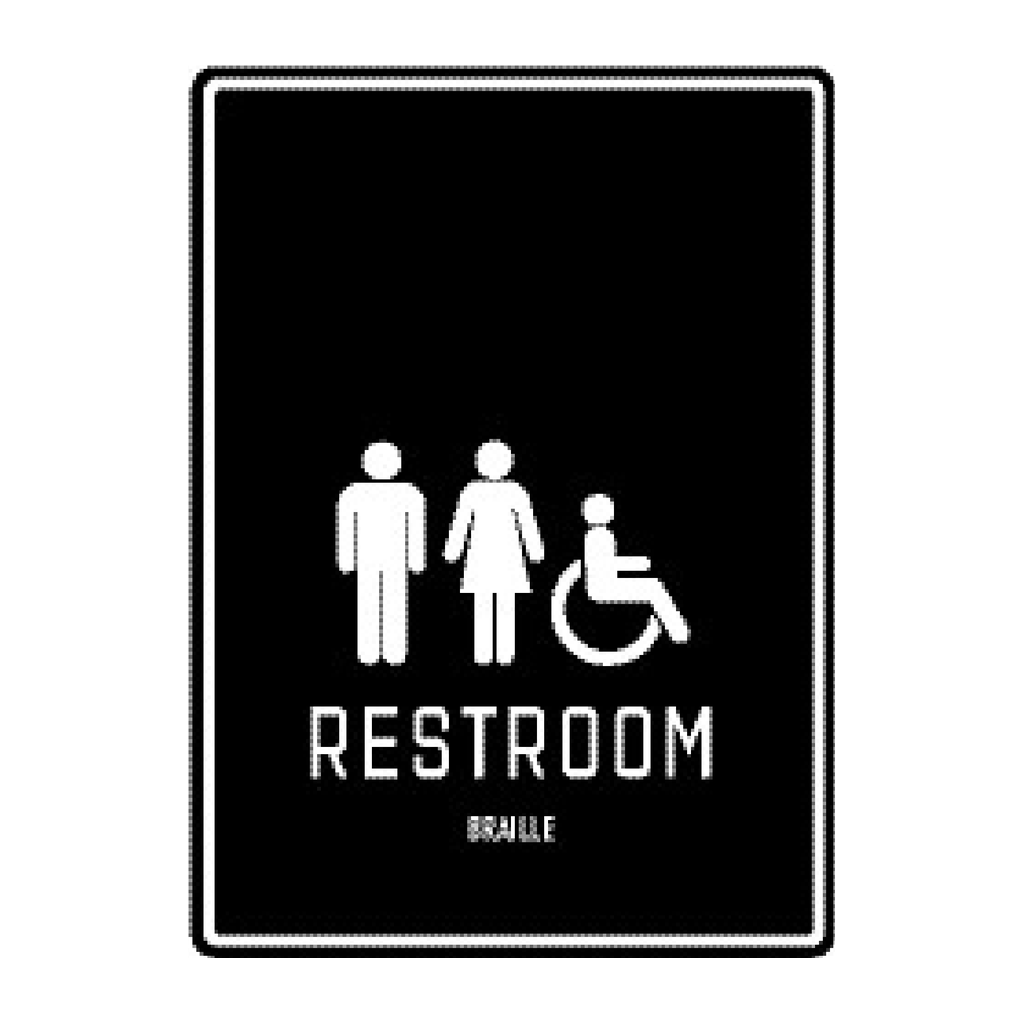 Moxy Restroom Identification - Gentlemen / Ladies - Accessible - BOH (Black)