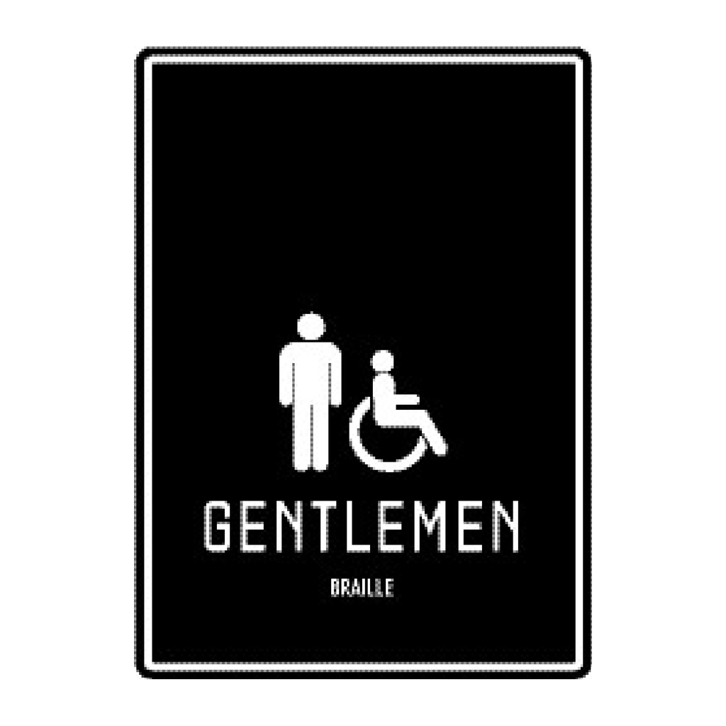 Moxy Restroom Identification - Gentlemen - Accessible - BOH (Black)