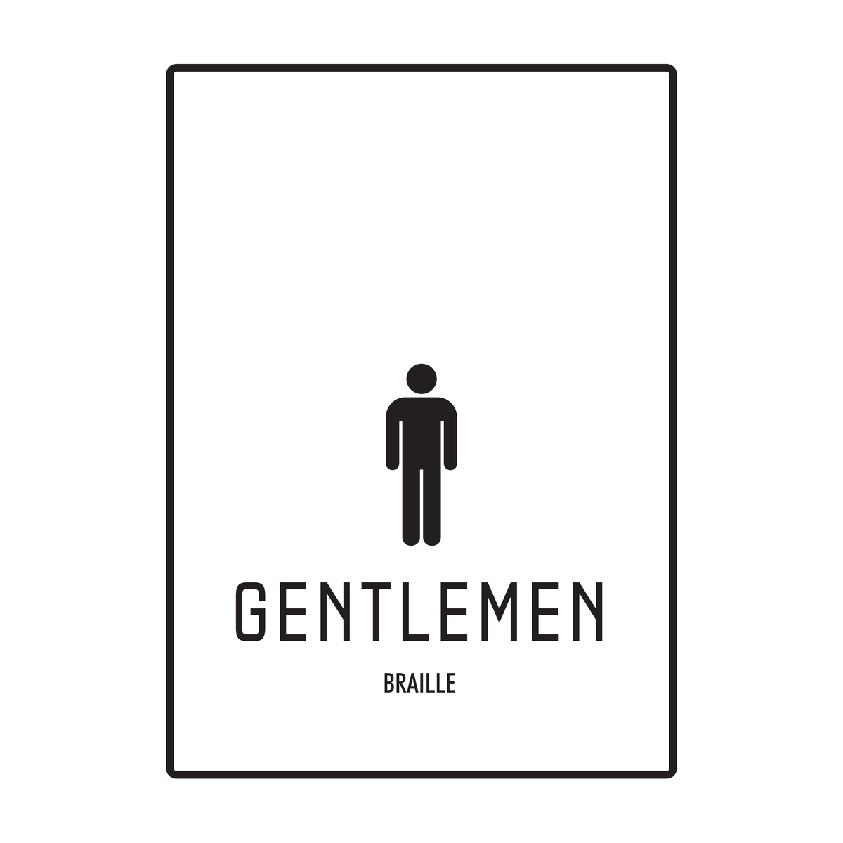 Moxy Restroom Identification - Gentlemen - BOH (White)