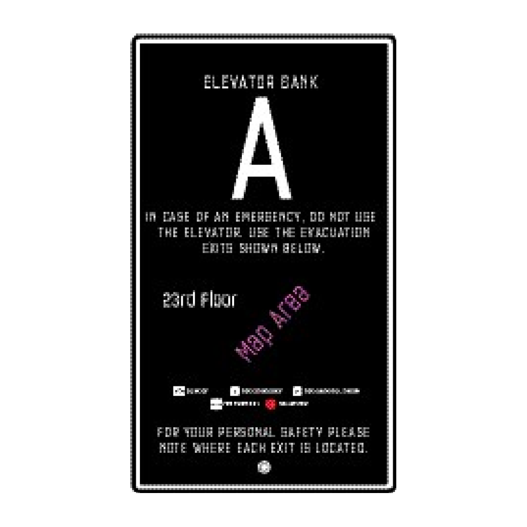 Moxy Fire Evacuation Plan - Elevator with Bank Info - Bank A - BOH (Black)