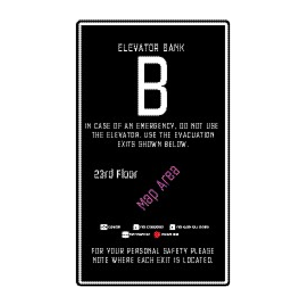 Moxy Fire Evacuation Plan - Elevator with Bank Info - Bank B - BOH (Black)