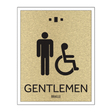 Marriott 1 Line Restroom ID Sign - Gentlemen Accessible (Gold Face)