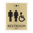 Marriott 1 Line Restroom ID Sign - Unisex Accessible (Gold Face)