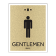 Marriott 1 Line Restroom ID Sign - Gentlemen (Gold Face)