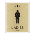Marriott 1 Line Restroom ID Sign - Ladies (Gold Face)