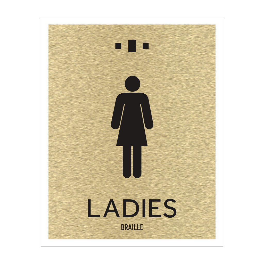 Marriott 1 Line Restroom ID Sign - Ladies (Gold Face)