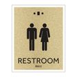 Marriott 1 Line Restroom ID Sign - Unisex (Gold Face)