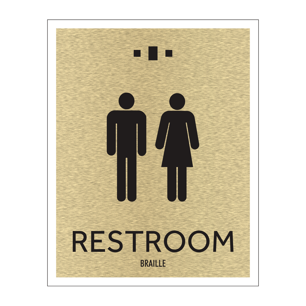 Marriott 1 Line Restroom ID Sign - Unisex (Gold Face)