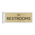 Marriott Flag Sign - Restrooms (Gold Face)