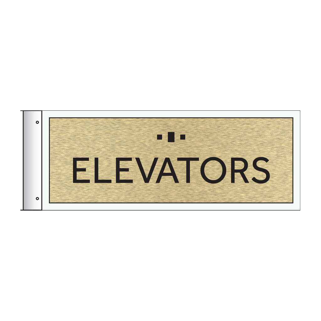 Marriott Flag Sign - Elevators (Gold Face)