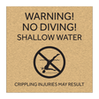 Marriott Warning No Diving with Symbol (Gold Face)