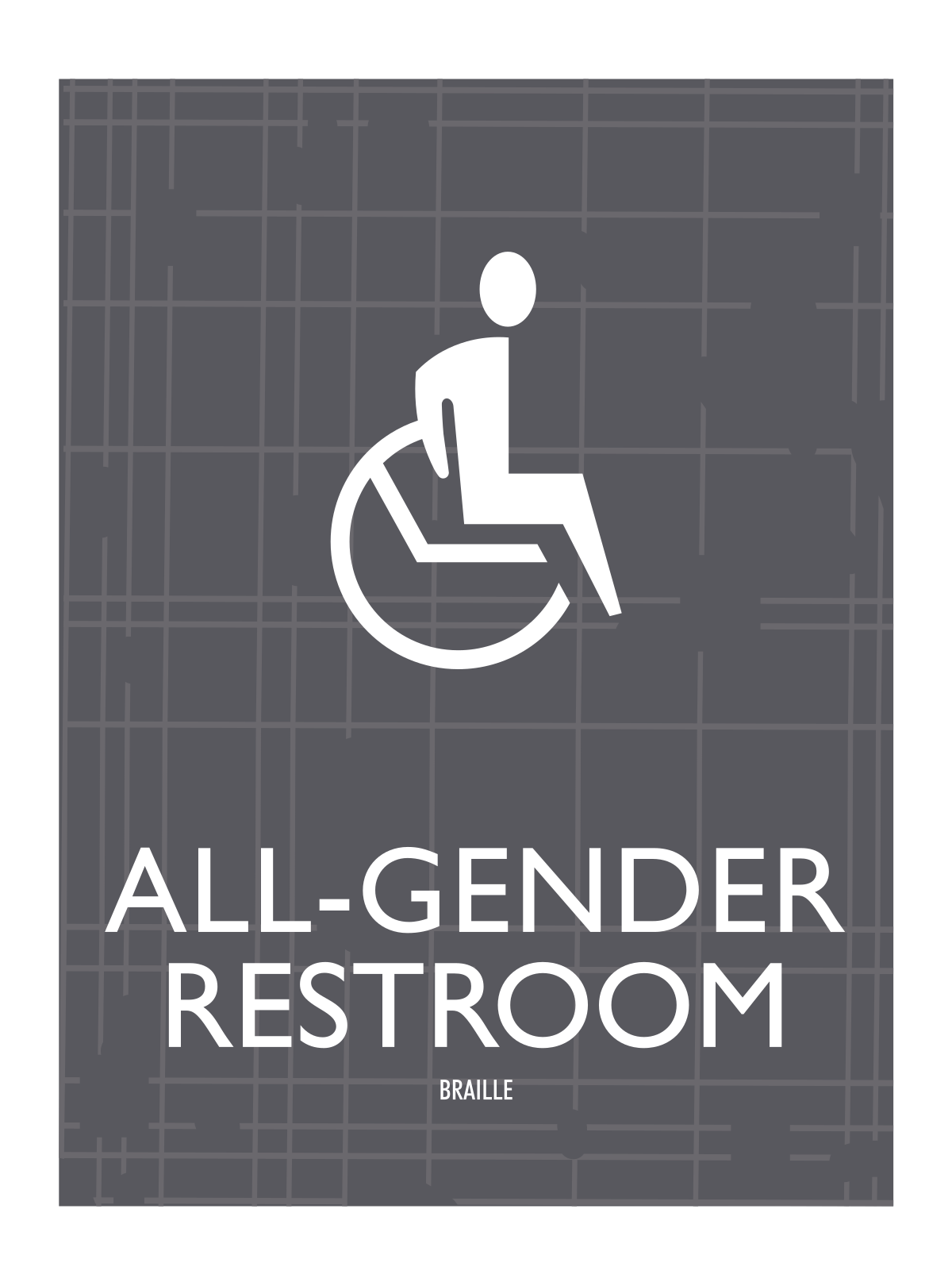 AC Hotel All-Gender Restroom Sign with Accessible Symbol