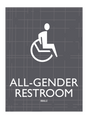 AC Hotel All-Gender Restroom Sign with Accessible Symbol