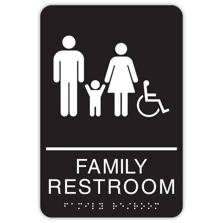 Family Restroom Signs - ADA Restroom Signs - Rounded Corners - Identity ...