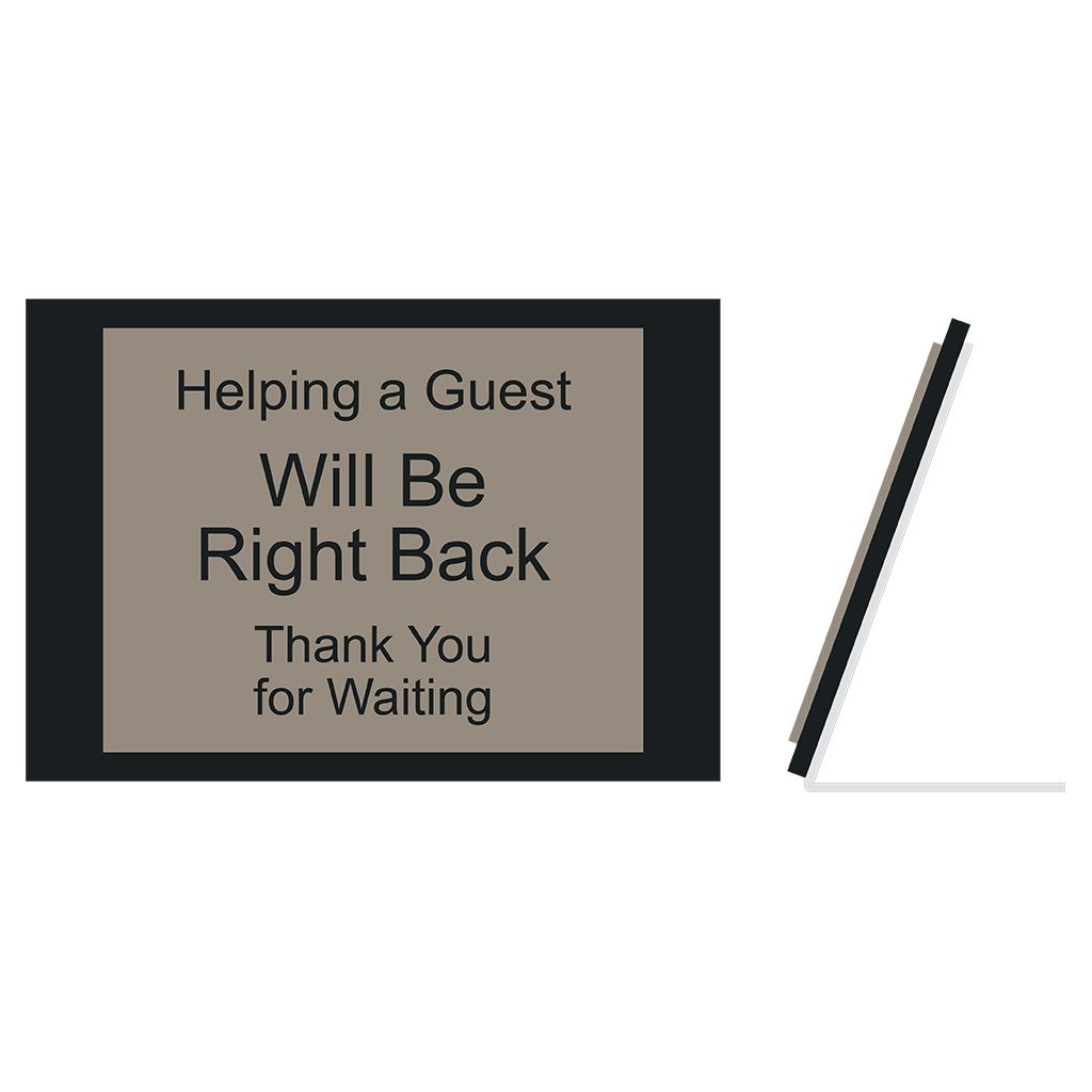 Be Right Back Easel Sign Identity Group