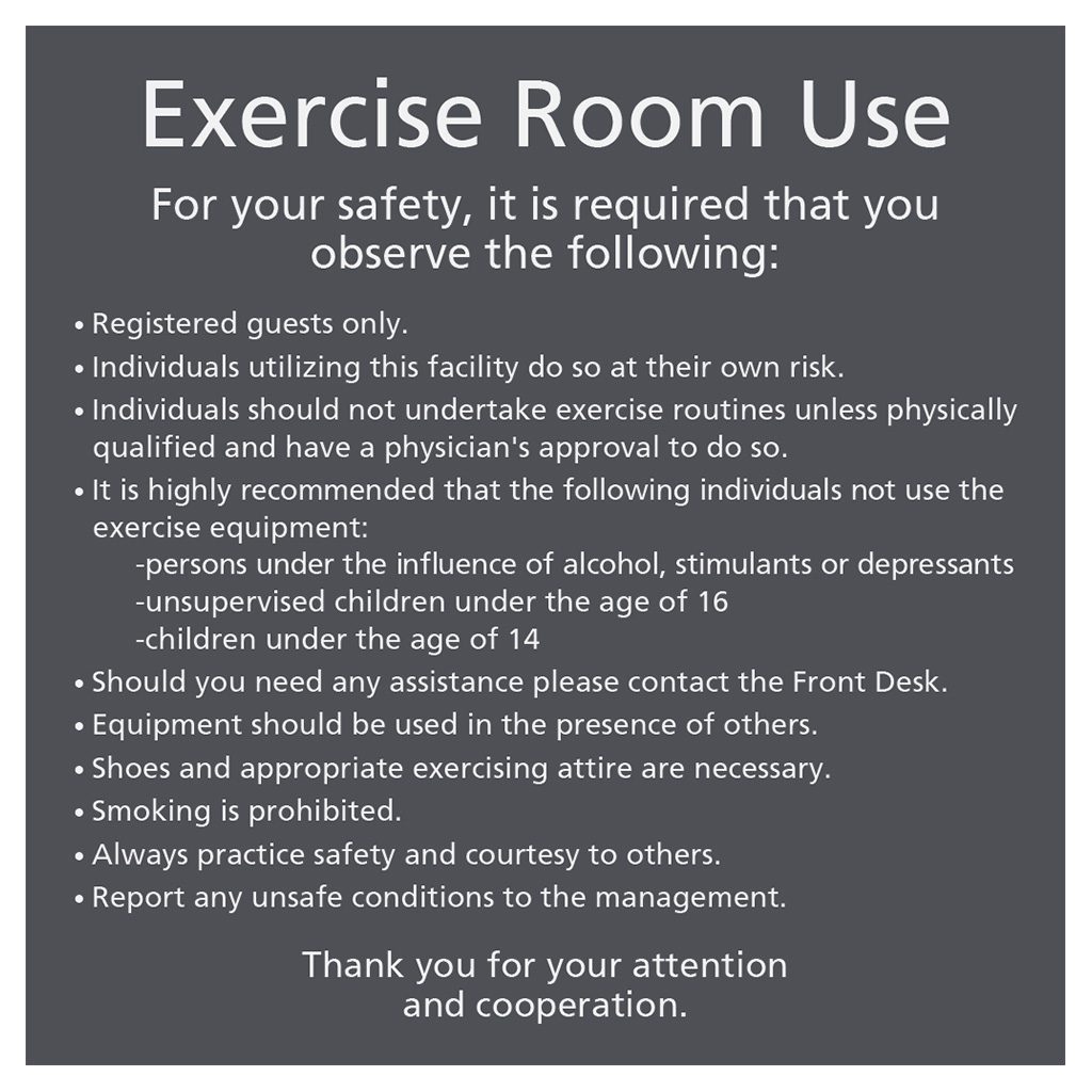 Exercise Room Rules Identity Group