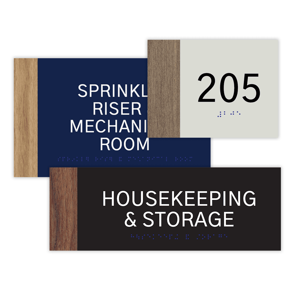 Room numbers for hotels to nicely complement Branded Hotel Signs, Wayfinding, and Hospitality Signs with braille for Hotels, Retail Stores, and office to match visual merchandising and visual decor by a premier sign company